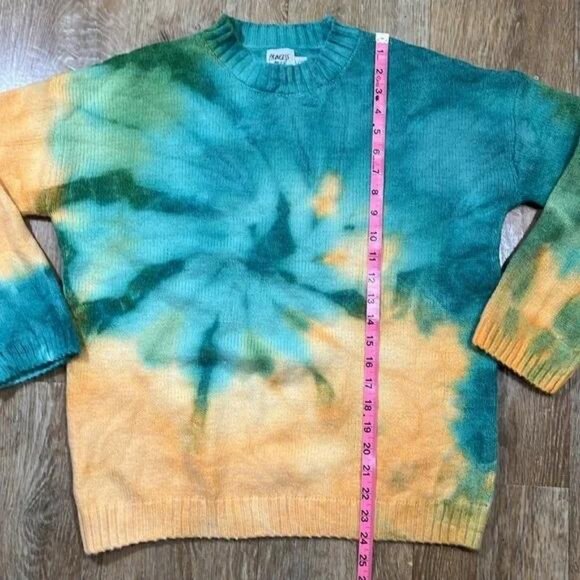 Princess Polly Sofie Tie-Dye Sweater EUC Size Large L XL Orange Green Pullover - Picture 5 of 9